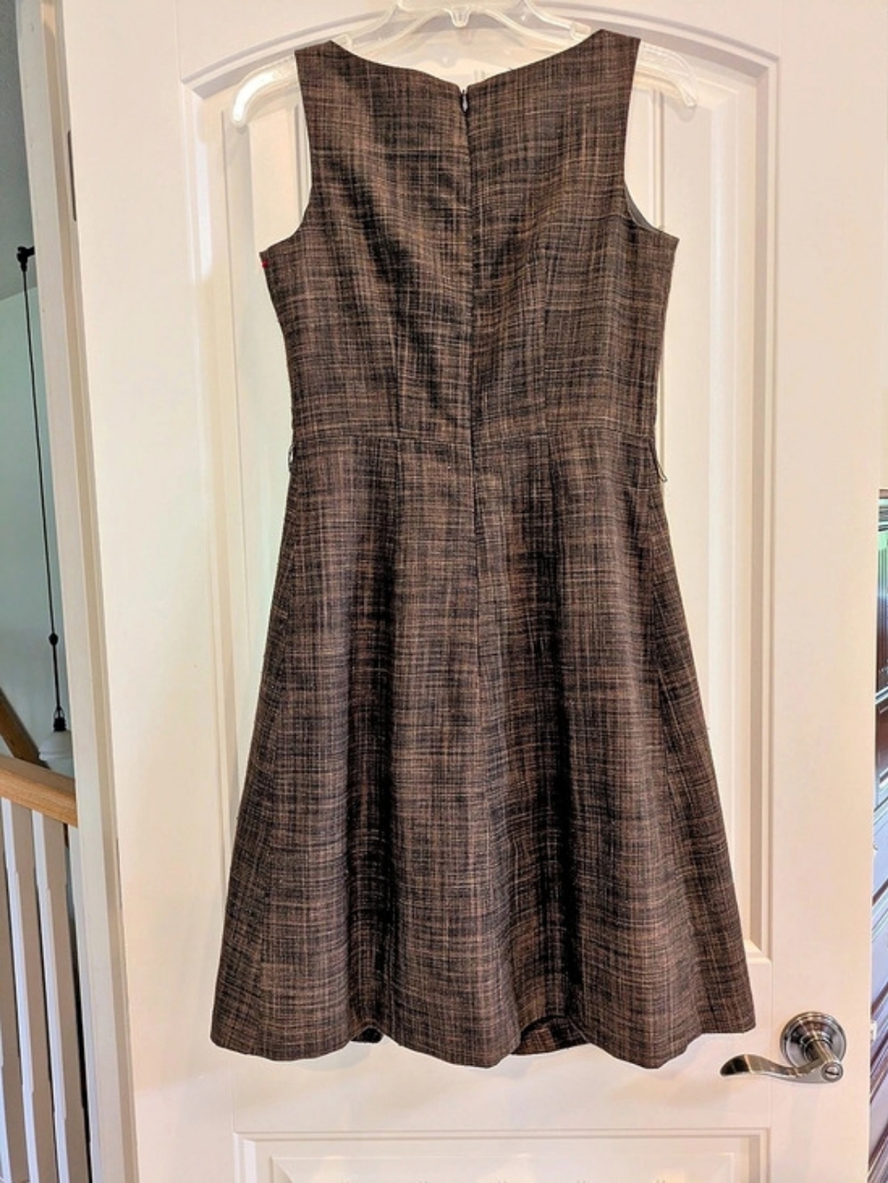Merona Plaid A-Line Midi Dress in Brown Size 2 Like New